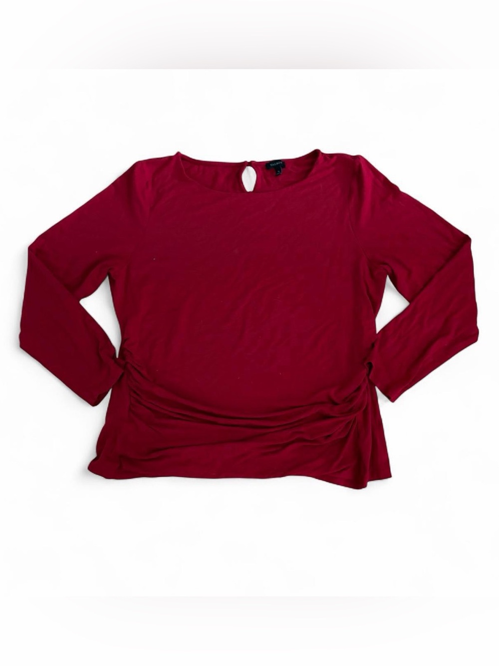 Talbots Red long sleeve double layered curve flattering top Sz XL